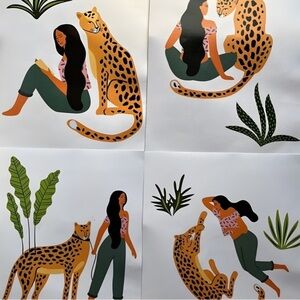 Unleash Your Wild Side: Moroccan Leopard Wall Art‎ - Jungle Vibe- 4PCS 8x10”